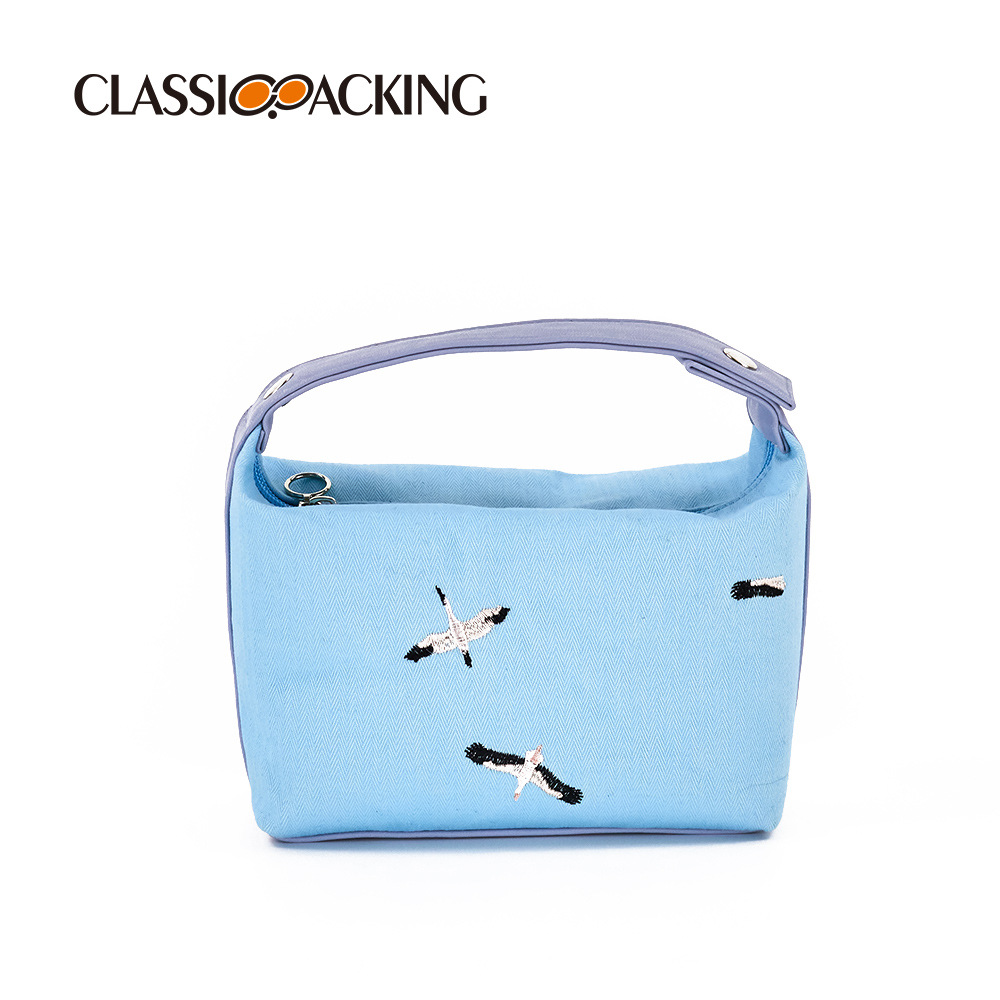 Bolso de mano cosmético de estilo nacional con LOGOTIPO impreso Bolso de lona de alta apariencia portátil del todo-fósforo del arte del bordado