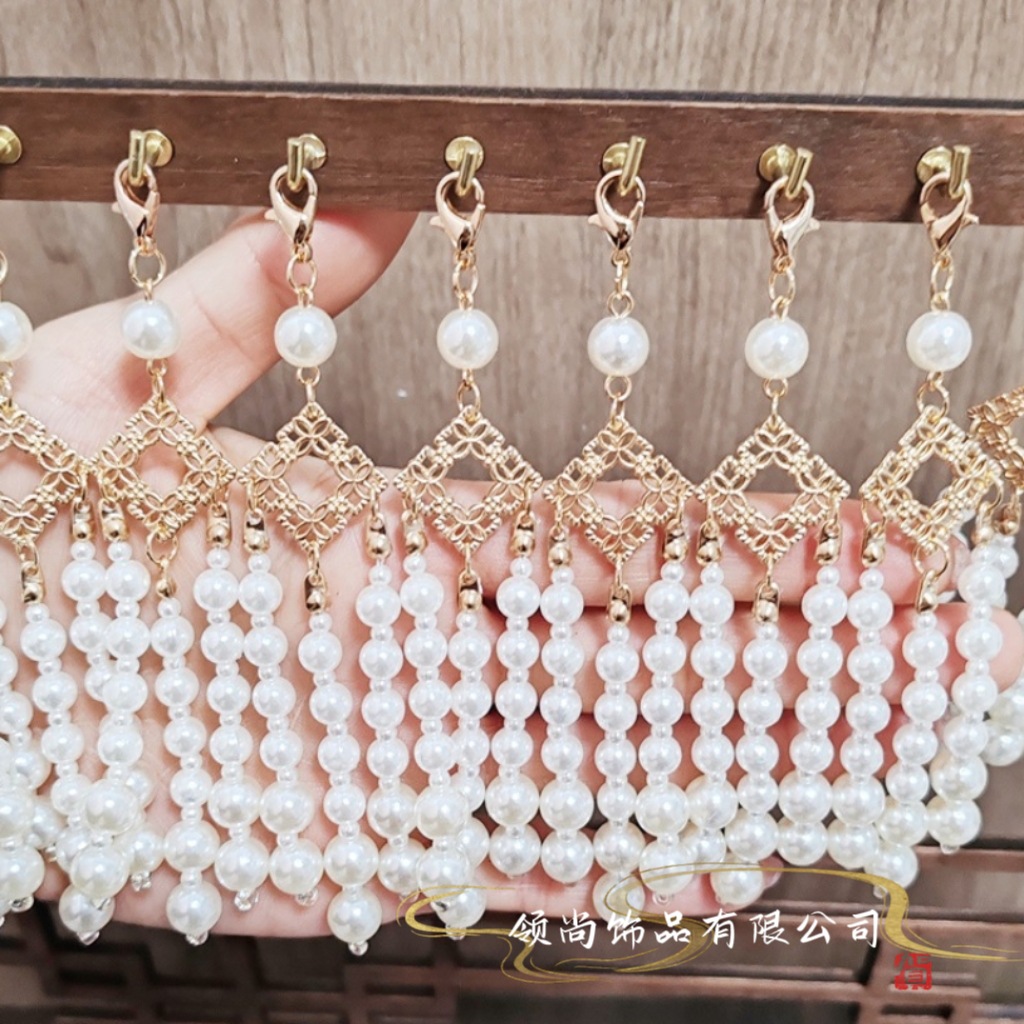 Pearl tassel chain semi-finished antique Hanfu hairpin xiuhe fan accessories DIY clothing accessories