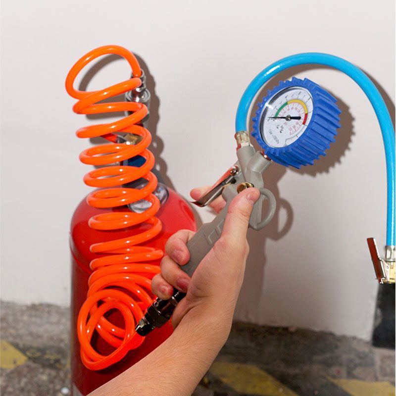 DIY Fire Extinguisher Bottle Converted to High-Altitude Gas Tank for Outdoor Camping and Picnics, Steel Cylinder with Reusable Refill Valve