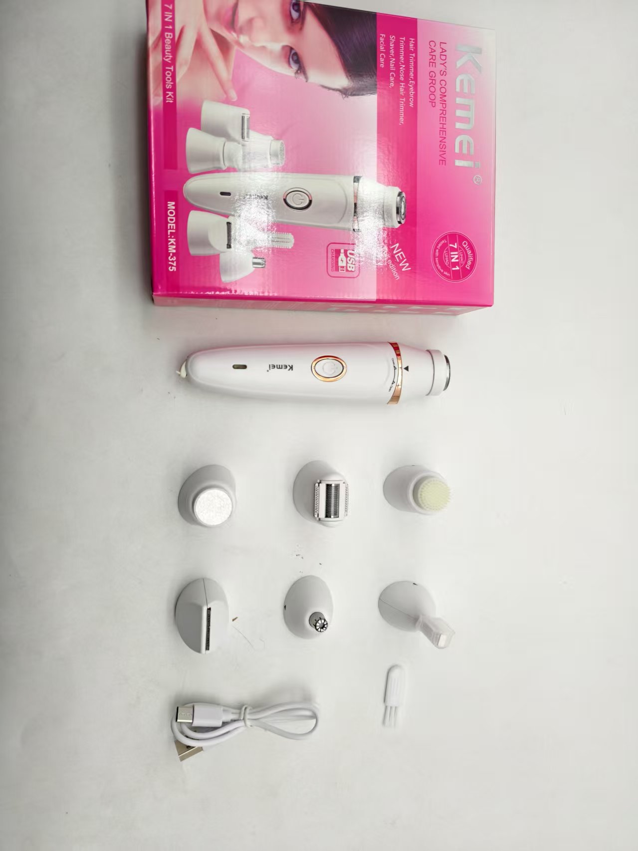 Instrumento de depilación comei/Kemei máquina de afeitar multifunción siete en un traje de lavado de todo el cuerpo Dispositivo de depilación KM-375 image 9