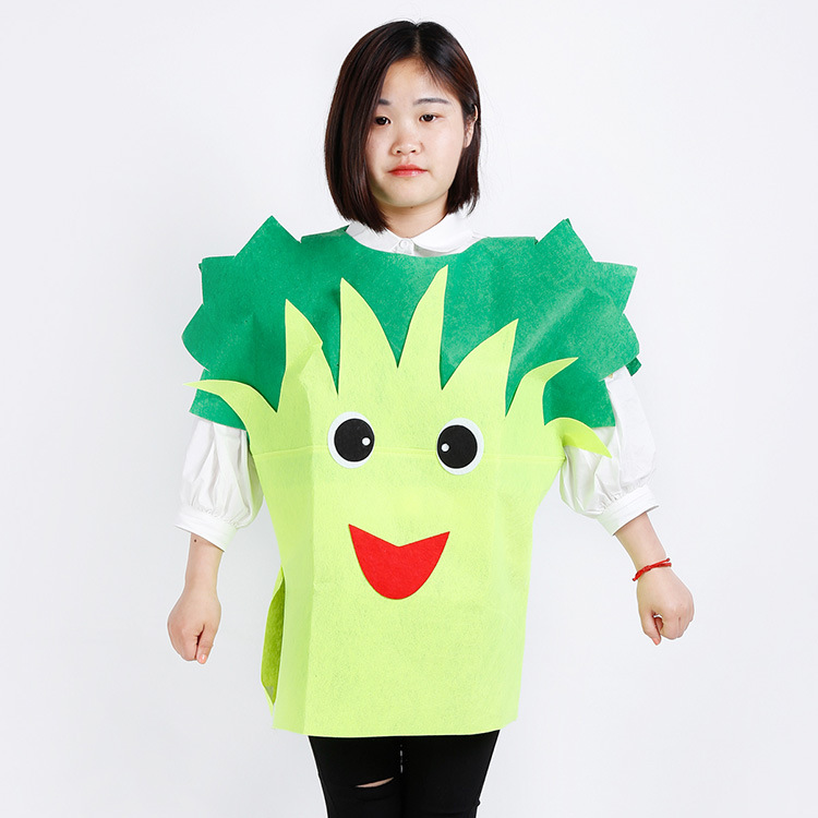 Día del niño adulto ropa para niños modelado de frutas y verduras protección del medio ambiente desfile de moda ropa de rendimiento de etapa padre-hijo