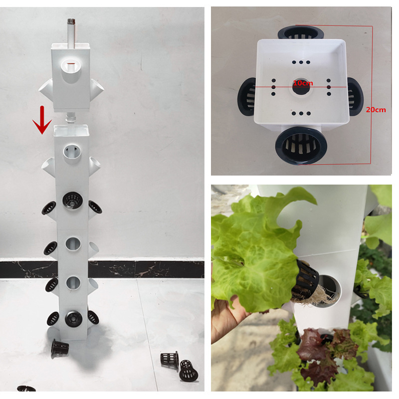 Balcón hortalizas de niebla de agua columna vertical cultivar sin suelo hortalizas domésticas vegetales orgánicos melón y frutas tanque de plantación con lámpara única columna