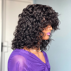 跨境歐美時尚小卷捲髮頭套 非洲熱銷自然蓬鬆小卷假髮