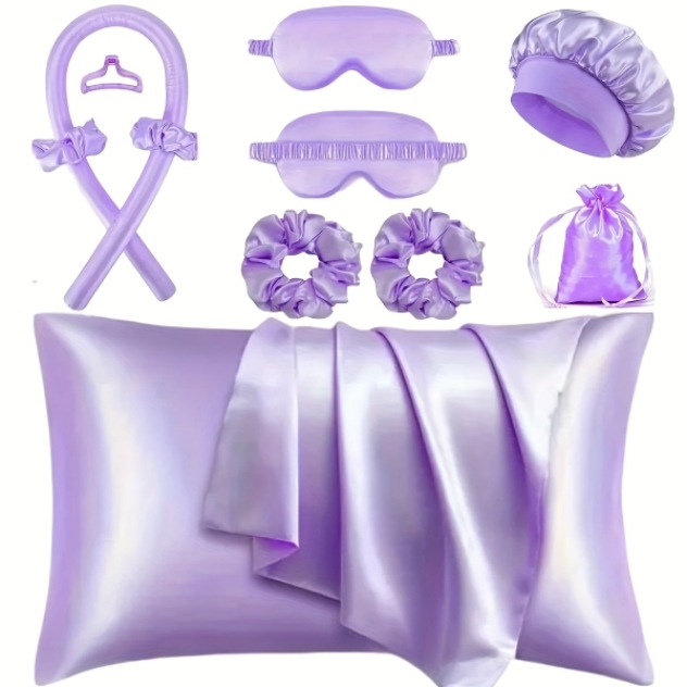 Comercio exterior transfronterizo sin rizador de calor, traje de venta caliente de Amazon, gorras para los ojos, gorros de ducha, sin calor, sin daño, almohada con cremallera individual