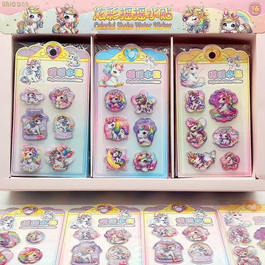 Pegatinas de mascotas lindas de Sanrio, calcomanías de agua de Kuromi de alta calidad que se sacuden y se pegan, pegatinas decorativas pequeñas con patrones para manualidades infantiles.