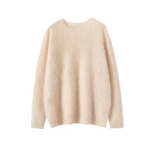 新款羊毛拉毛羊绒衫内搭宽松圆领打底毛衣女冬季加厚保暖外穿