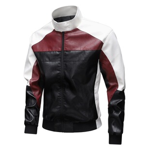 Cross-Border American Style Stand Collar Jacket for Men and Women, Trendy Brand Leather Jacket, Men's Loose and Versatile Pu Leather Motorcycle Jacket, Pilot Jacket