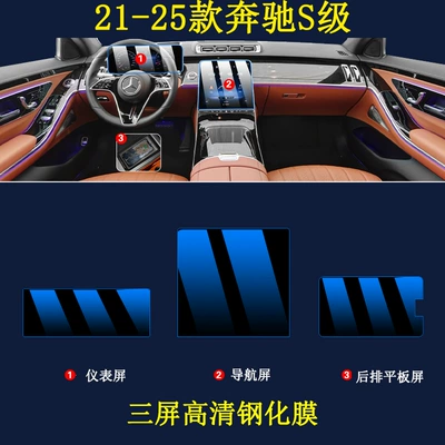 25 Mercedes-Benz S-Class Central Control | Car interior film - 21-25-s-class-navigation-instrument-tablet-blue-light-tempered-film