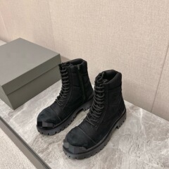 欧美风25秋冬款巴黎外贸鞋男女情侣款破洞做旧复古马丁靴