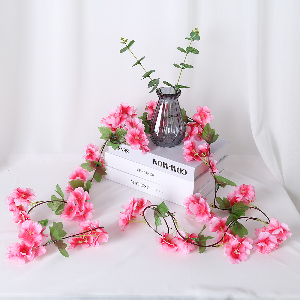 18 diadema hoja flor de cerezo ratán flor artificial boda hogar tubería techo barandilla decoración pétalos accesorios flor de seda