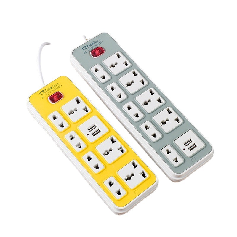 Dongya E-Commerce Tailandia transfronterizo color dos plano enchufe USB interruptor de enchufe multifunción enchufe