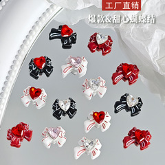 韩系少女甜心斜角蝴蝶结领结美甲饰品指甲装饰DIY手机壳装饰品