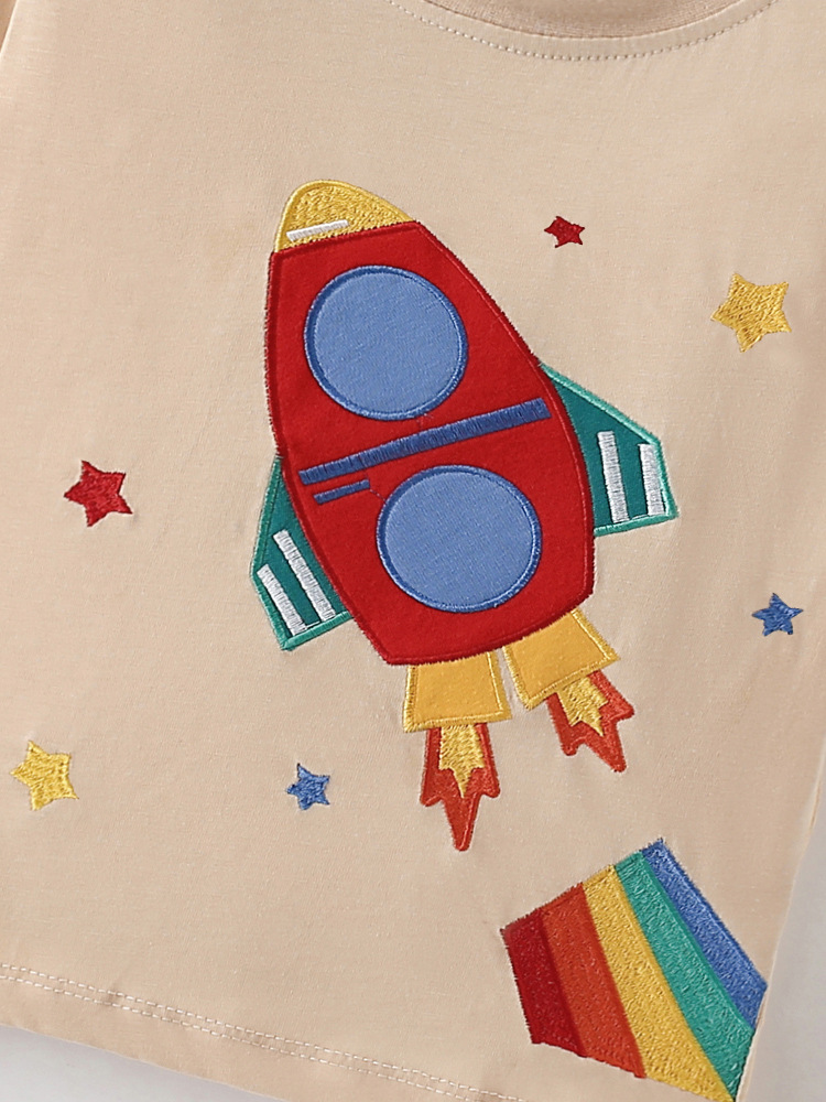 Malwee niños verano nuevo estilo europeo y americano camiseta infantil encantadora cuello redondo casual de mangas cortas algodón ropa infantil