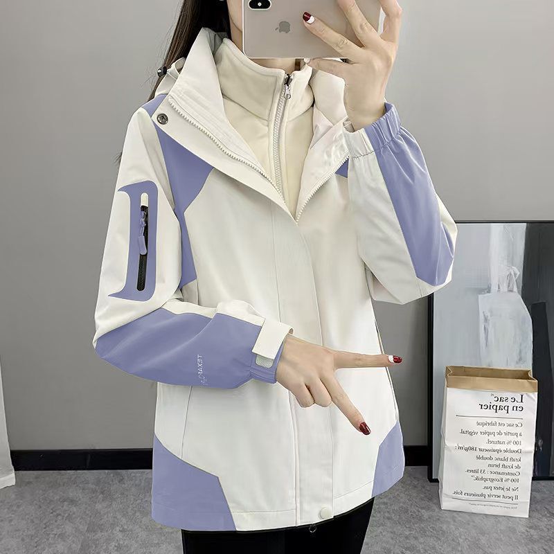 Jacket Women's 2025 New Autumn and Winter Outdoor Three-In-One Detachable Windproof and Waterproof Trendy Ski Suit for Men