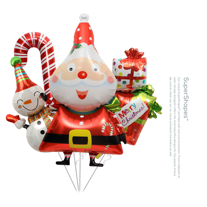 Tienda ventana Decoración Accesorios juguete globo Navidad caramelo muleta ancianos muñeco de nieve árbol de Navidad globo foto