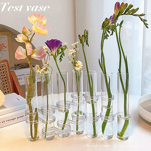 Internet Celebrity Ins Style Home Test Tube Glass Vase Flower Art Hydroponic Container Desktop Decorations Flowers Vase Ornaments