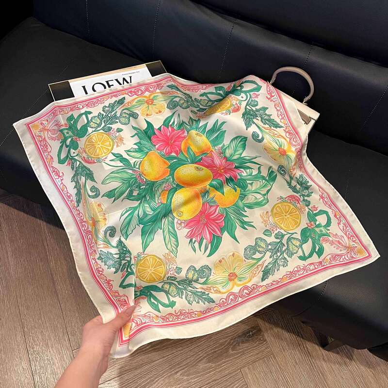 70 Orange Square Scarves, Fresh Fruit-Style Imitation Silk Scarves, Elegant Headscarves, Fashionable Scarves, Neck Warmers, Neck Protectors 70 Orange Square Scarves, Fresh Fruit-Style Imitation Silk Scarves, Elegant Headscarves, Fashionable Scarves, Neck Warmers, Neck Protectors