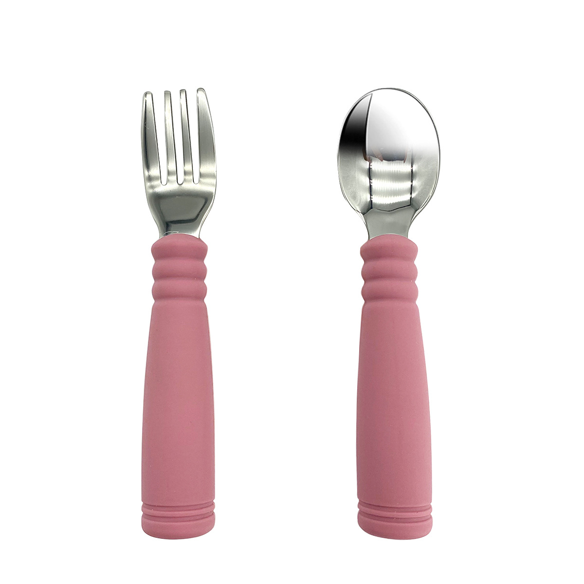 Plato de bebé transfronterizo comer tazón vajilla para niños bebé silicona acero inoxidable tenedor cuchara suplemento alimenticio herramienta resistente a la caída fabricante