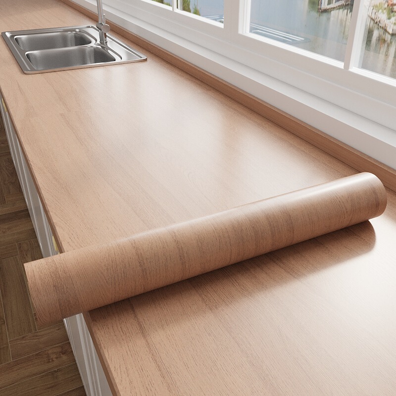 Kitchen Stove Oil-Proof Sticker Self-Adhesive Cabinet Countertop Mat Anti-Scalding High Temperature Resistant Wood Grain Renovation Cover-Up Waterproof Film