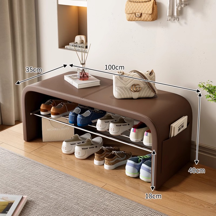 Entrada a la casa, lujo ligero, sensación de alta gama, entrada, asiento, almacenamiento, uso de taburetes para zapatos, zapatero integrado, zapatero, taburete para cambiar zapatos en casa en la puerta