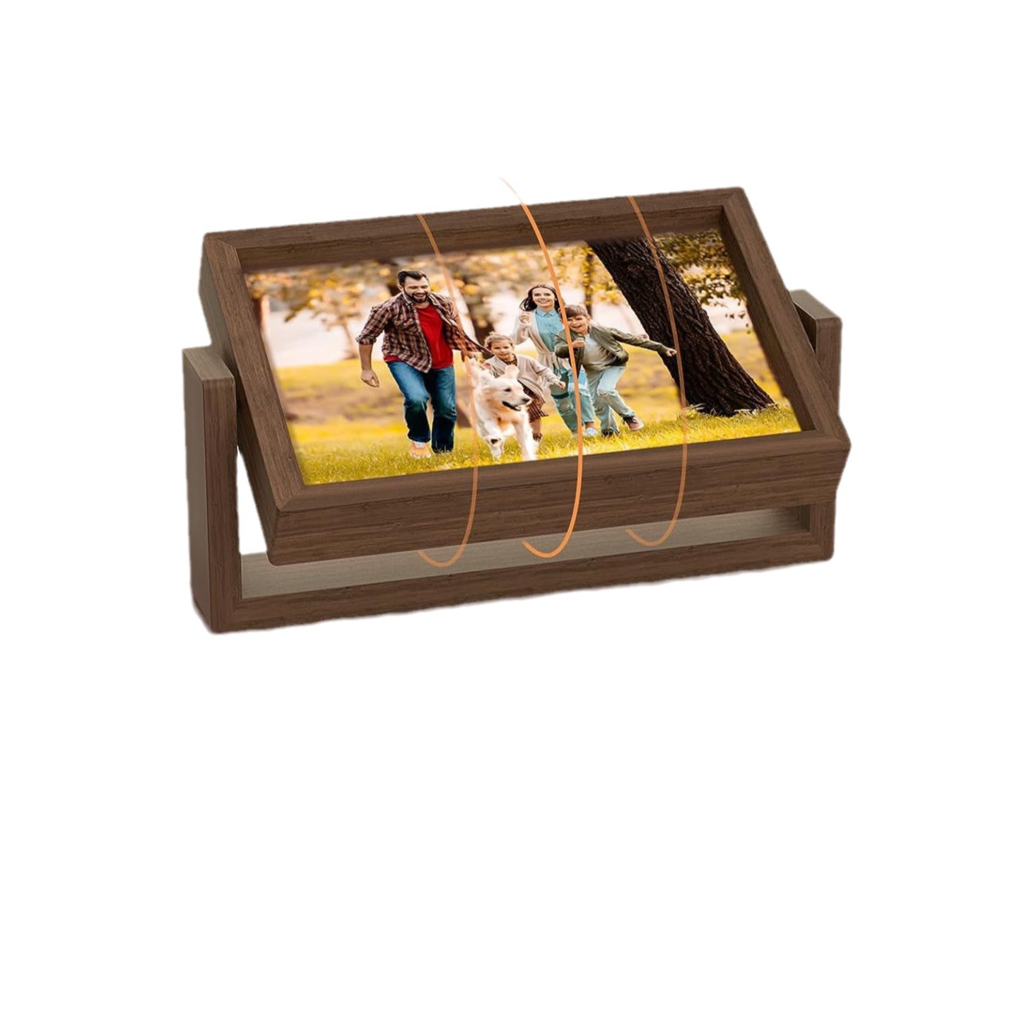 Marco de fotos de doble cara giratorio de madera marco de fotos giratorio marco de madera maciza Marco de álbum de fotos de dormitorio sala de estar decoración de escritorio de doble cara