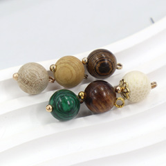 Qingjin wooden round button, dual-color button with Chinese metal flower holder, round Hanfu and cheongsam vest buttons