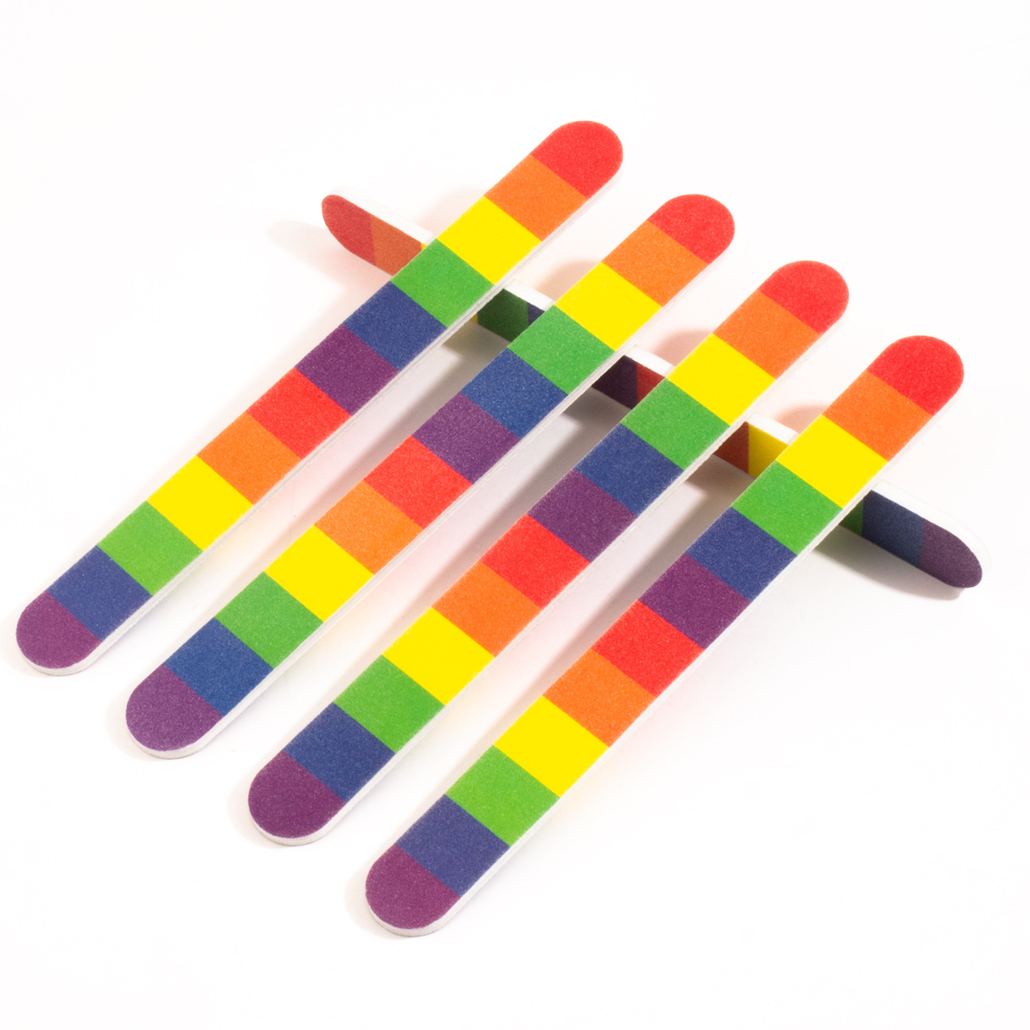 Estilo explosivo verano nuevo estilo arcoíris lima de uñas moda lindo papel de lija pulido tira de frotar lima EVA transfronteriza exclusiva