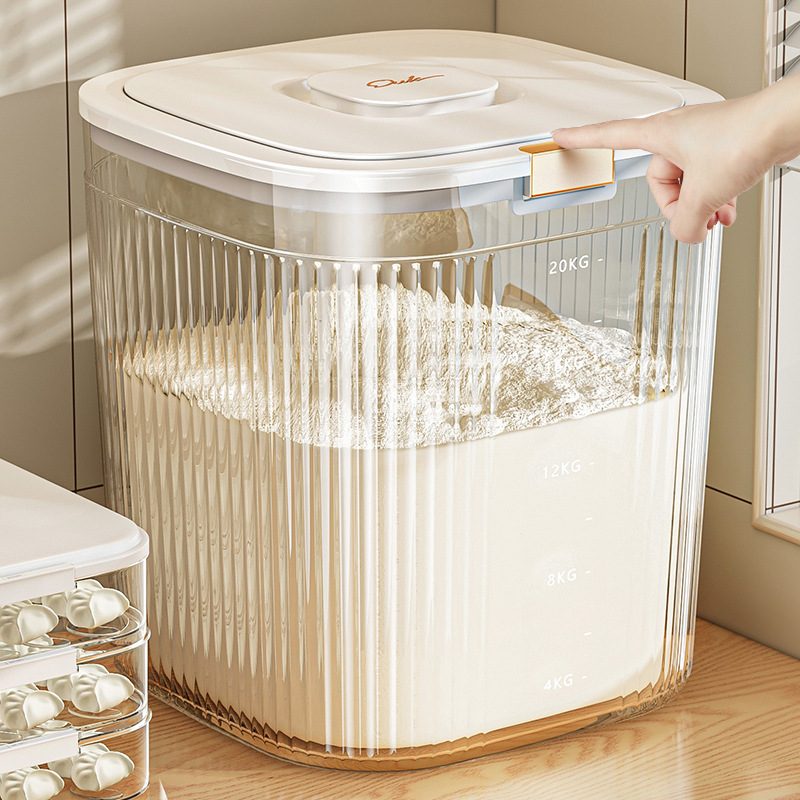 Contenedor de almacenamiento de harina, recipiente de harina de calidad alimentaria para cocina, contenedor de arroz hermético, a prueba de insectos y humedad, contenedor de almacenamiento especial, milagro de almacenamiento.