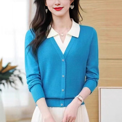 假两件毛衣女2025秋季新款时尚针织衫洋气百搭上衣外穿上衣女套头