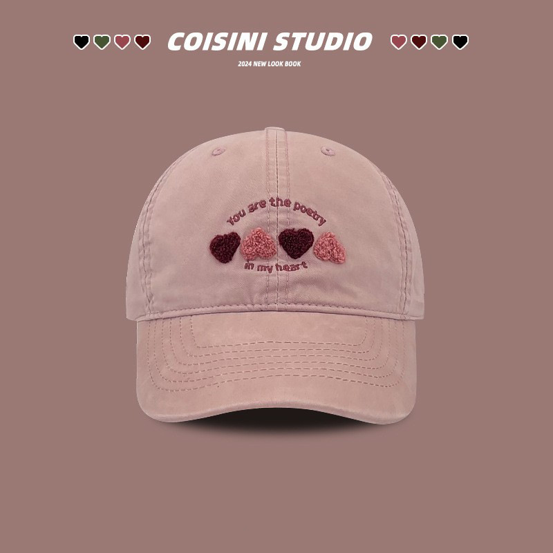 Dulce pequeño sombrero de béisbol de amor fresco primavera y otoño para chicas, sombrero de boca de pato para hombres.