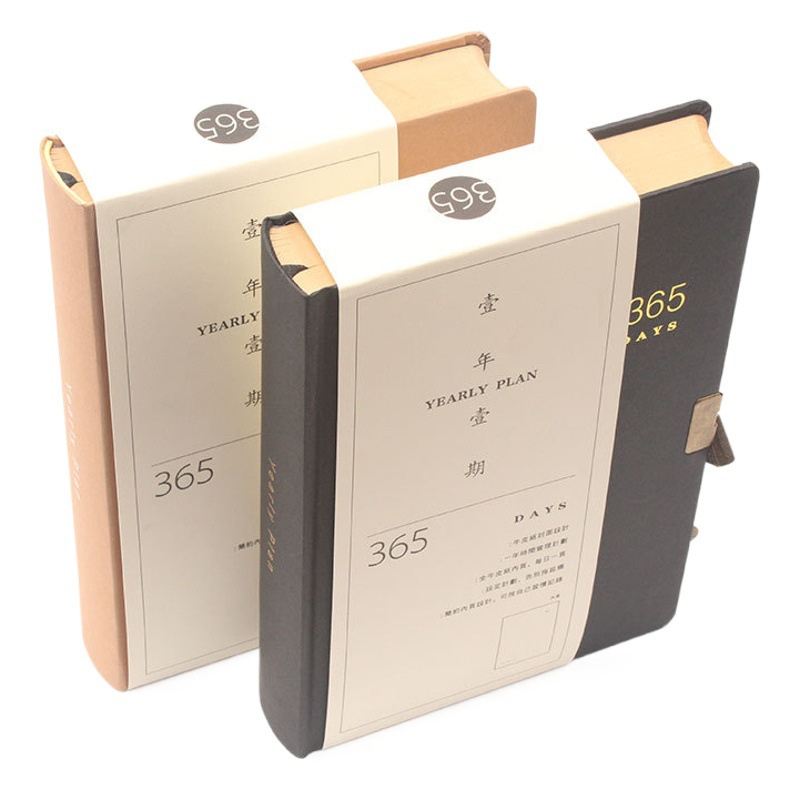 Retro 365 días calendario libro con cerradura cuaderno Diario Libro Internet celebridad Diario Libro engrosada en blanco de papel Kraft página interior