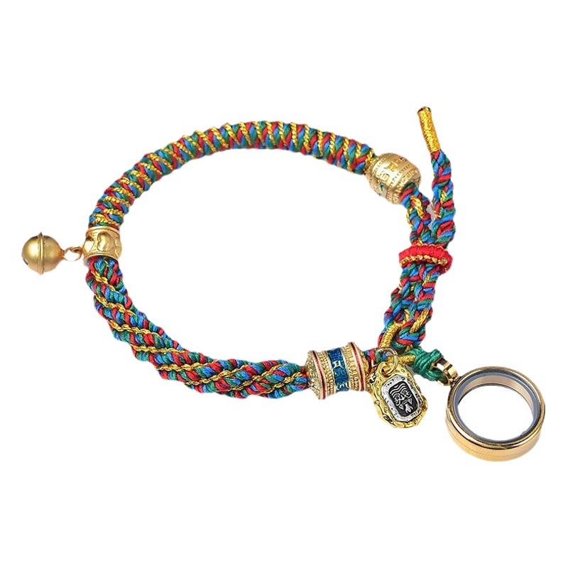 Xizang Hand Rope Handmade New Corn Knot Flower-Shaped Hand Rope Hand-Rolled Cotton Bracelet Finished Hand-Woven Xizang Style Rope