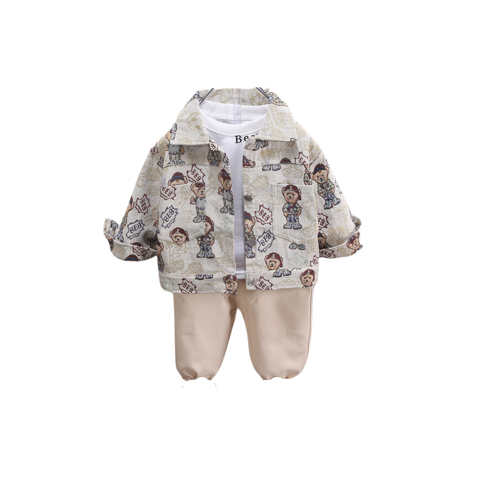 (2개) 용 봄 정장, 긴팔 가디건, 투피스 세트, 남성용 스플릿  복, 봄 가을 아우터, 1세용 한국어 버전