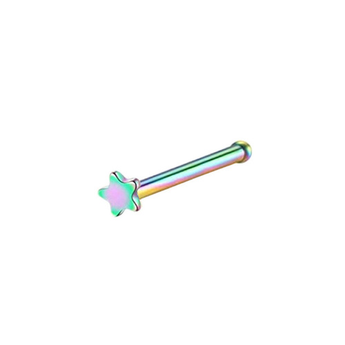 European and American Amazon fashion personalized straight five-pointed star nose stud nose ring simple ear stud piercing jewelry wholesale nose jewelry