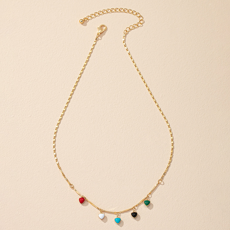 simple heart necklace hip hop sweater chain necklace women accessories wholesale