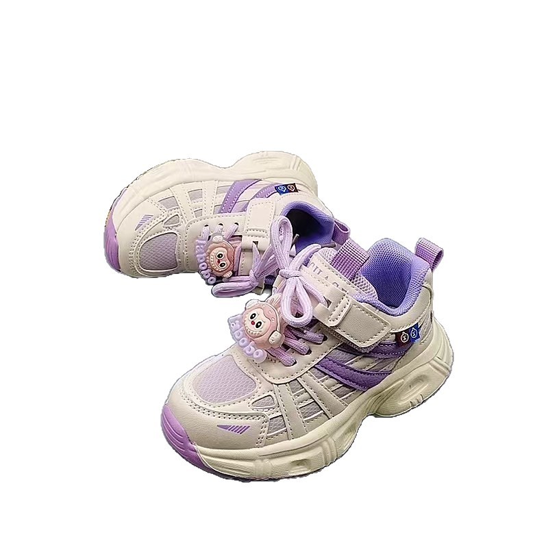Croton Keqiu nuevas zapatillas deportivas botones giratorios zapatos deportivos de cuero zapatos deportivos de fondo ligero para niños pequeños y medianos zapatos para correr zapatos de cuero para niños