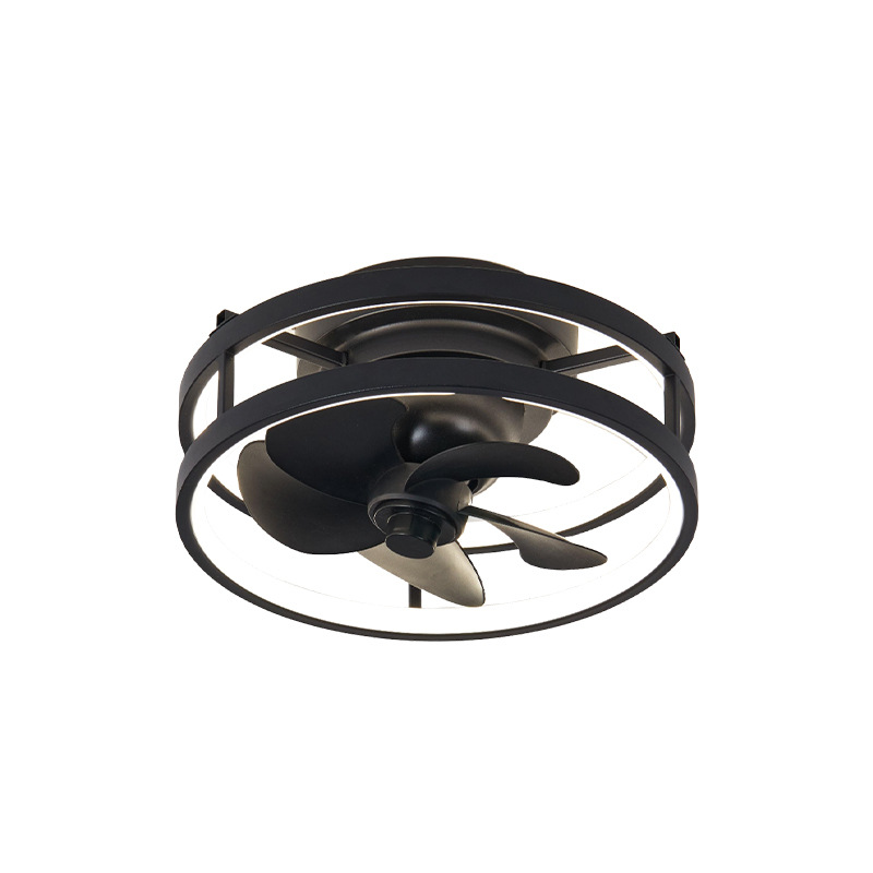 Lámpara Ventilador de Techo Oscilante de 360° de Metal y Silicona con Control Remoto para Sala de Estar y Dormitorio