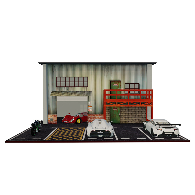 ★ Diorama Garage Plate　　　　　　　　　　　　　　【数限】 Scale 1:24 Diorama garage cars Display decoration Diorama
