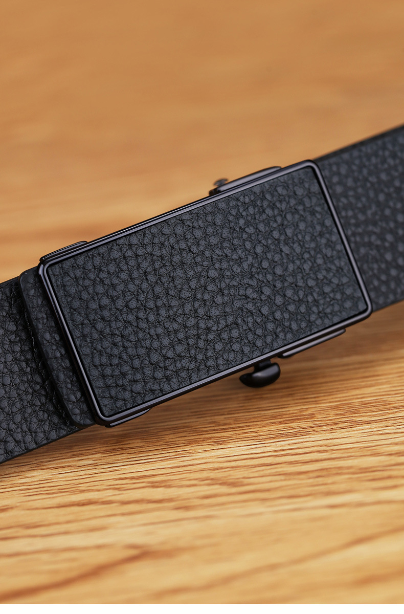 Men's Leather Belt New Style Genuine Cowhide Automatic Buckle Casual Trend Versatile Youth Men's Waist Belt Business Trouser Belt