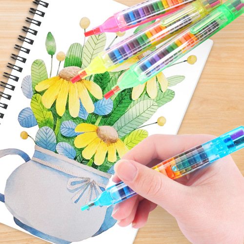 Cross-border creative rainbow pens, coloring brushes, children's diy color pen set, art graffiti, 20-color painting crayons