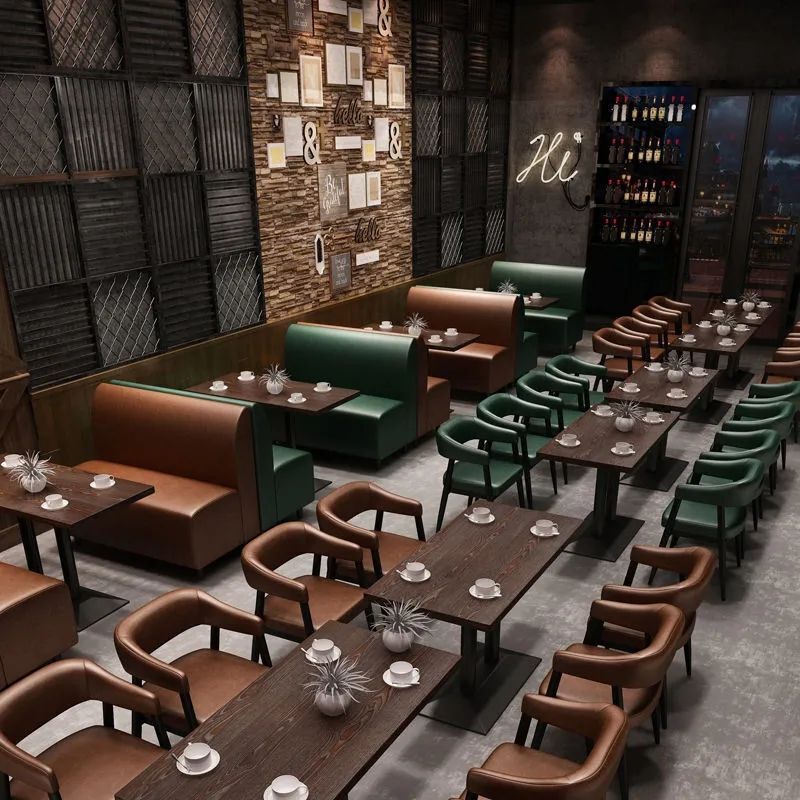 咖啡厅西餐厅奶茶店靠墙卡座沙发音乐酒吧火锅店甜品店桌椅组合|undefined