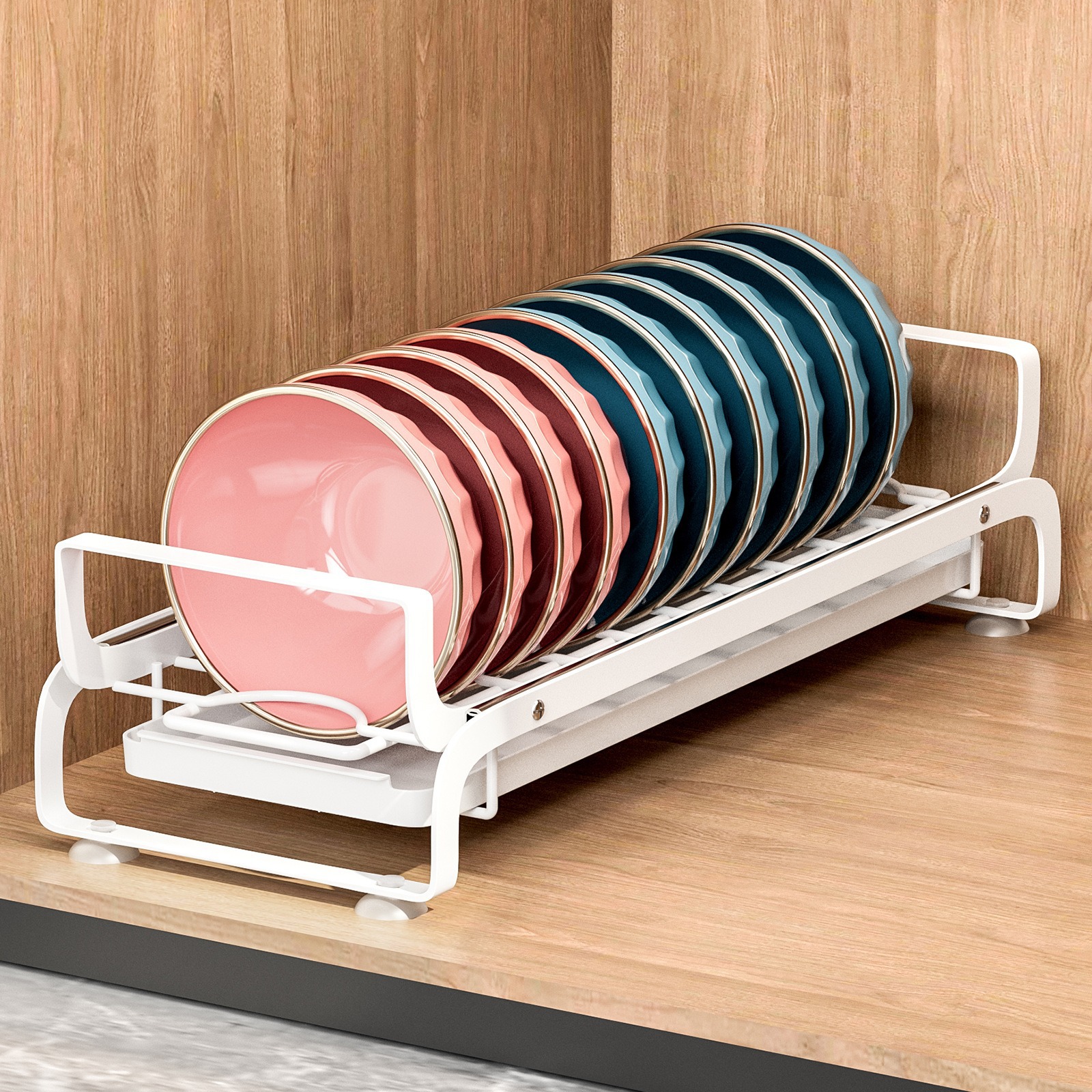 Tazos de cocina transfronterizos estante de agua estante de almacenamiento de cajones no perforados cajones pequeños platos estante de almacenamiento de platos