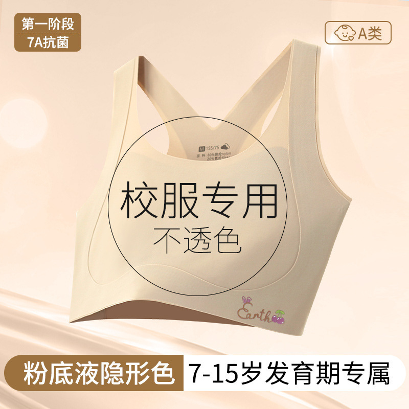 First Stage of Development: Underwear for Primary and Secondary School Students, Anti-Bump Seamless Quick-Dry Vest for Older Children, Comfortable Bra for Young Children