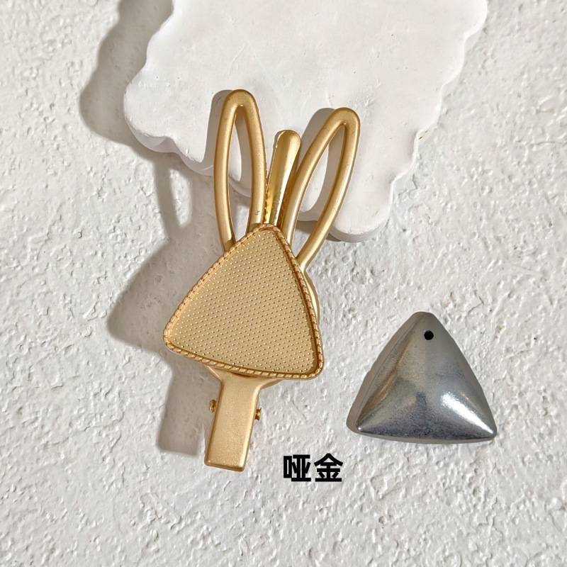 南朵饰品 哑金 diy宋锦发夹配件空托布艺镶嵌底托刘海夹发饰材料|undefined