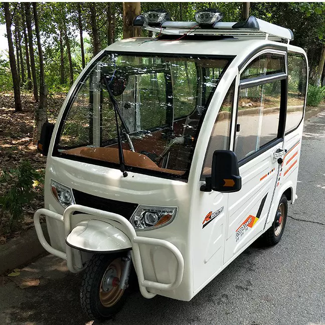 全封闭成人电动三轮车载客电瓶车家用接送孩子代步车新能源篷车