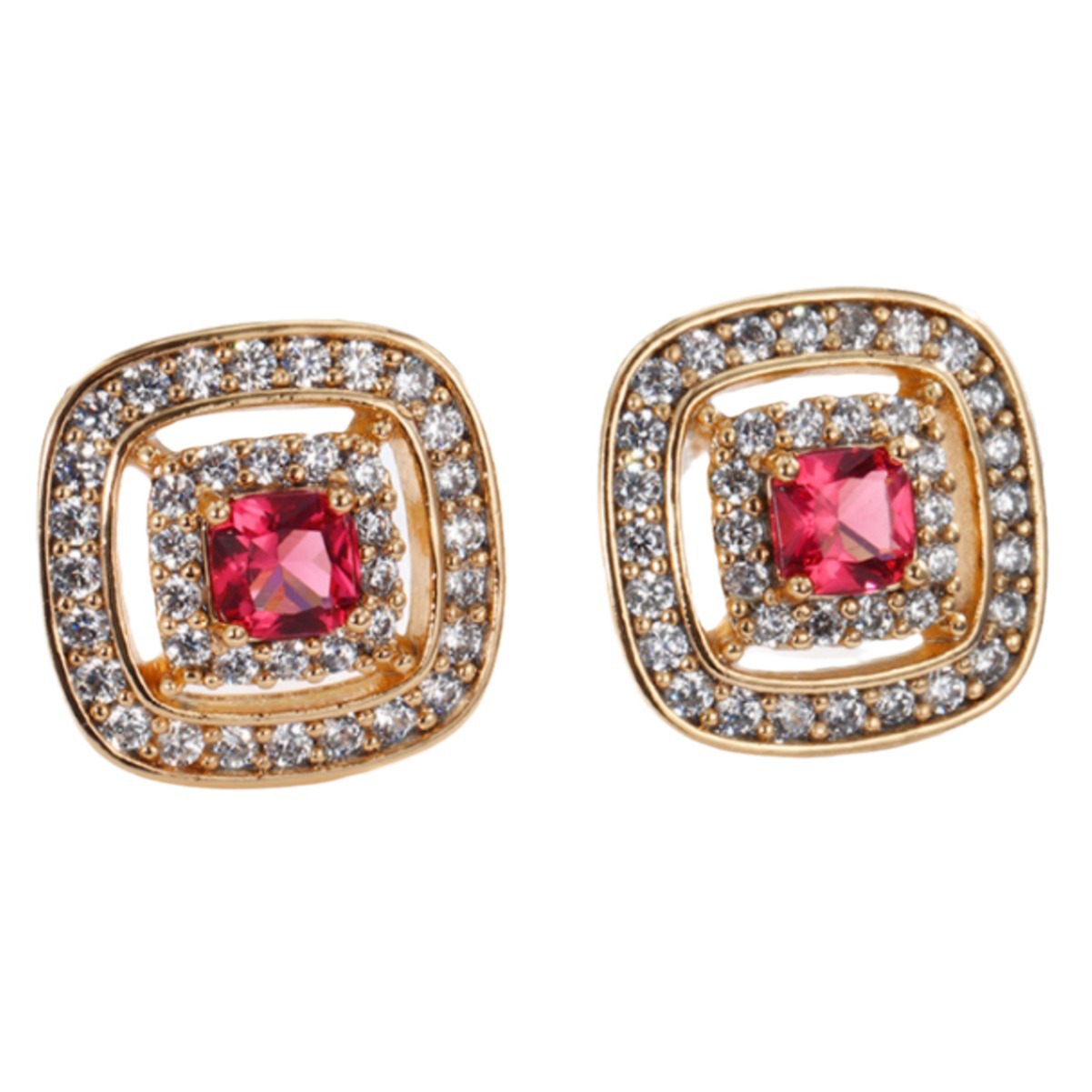 Xuping aleación de cobre de color aretes de gemas artificiales de verano de alto nivel lujo ligero nicho pernos cuadrados orejetas para mujeres