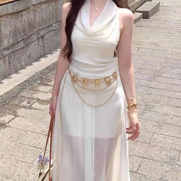 跨境爆款海边度假风太阳花腰链女波西米亚沙滩流苏身体链小众配饰|undefined