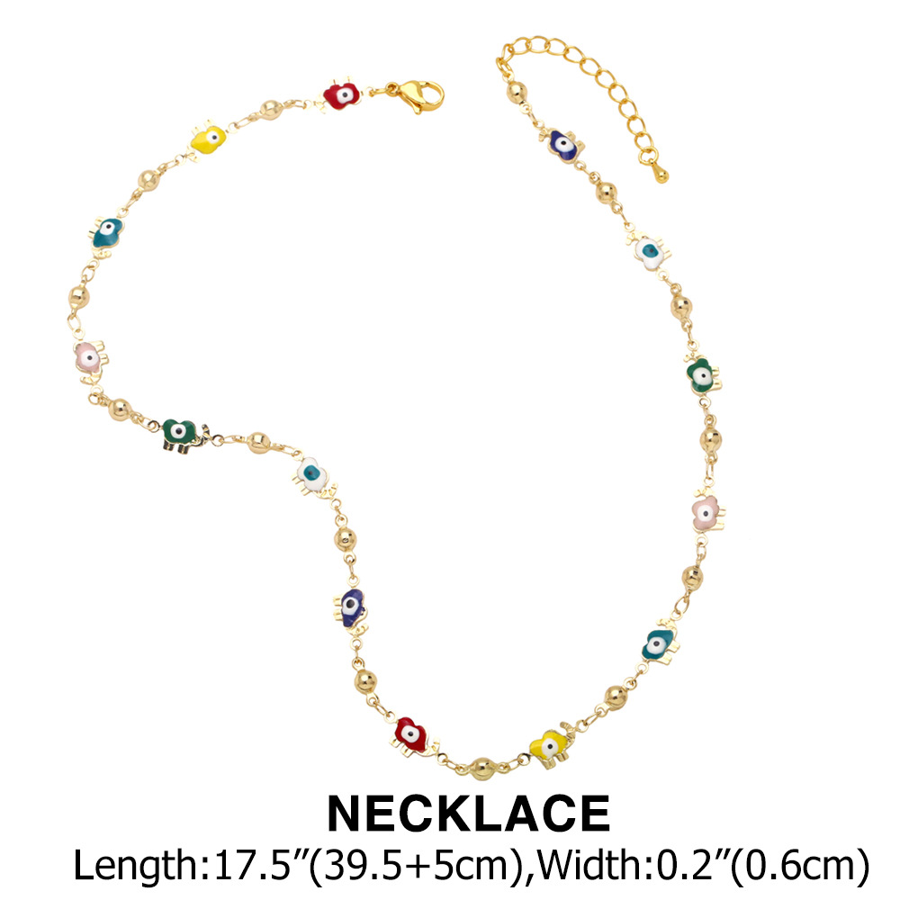 Fashion Devilu0027S Eye Elephant Copper Bracelets Necklace