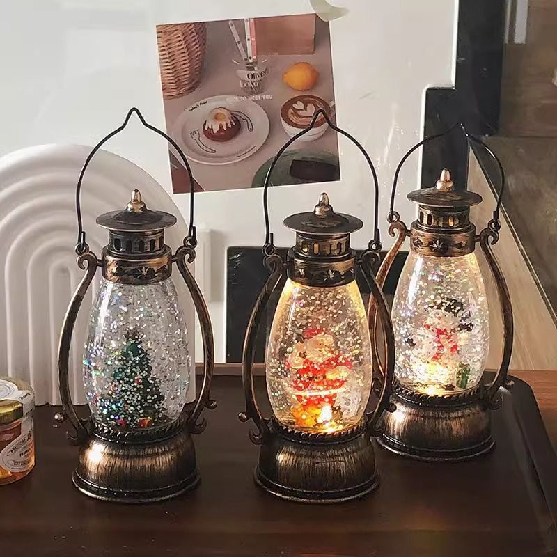 Christmas gift light rotating snow window display gift night light portable wind lantern decoration decoration
