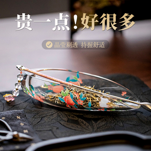High Yan Value Women's High Borosilicate Transparent Glass Tea Fine Tea Viewers Tea Appreciation Tea Lotus Teaspoon Tea Ceremony Accessories